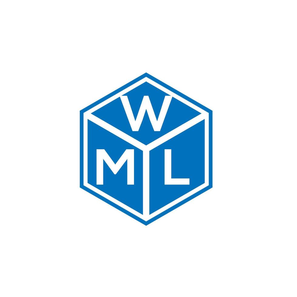 design de logotipo de carta wml em fundo preto. conceito de logotipo de letra de iniciais criativas wml. design de letra wml. vetor