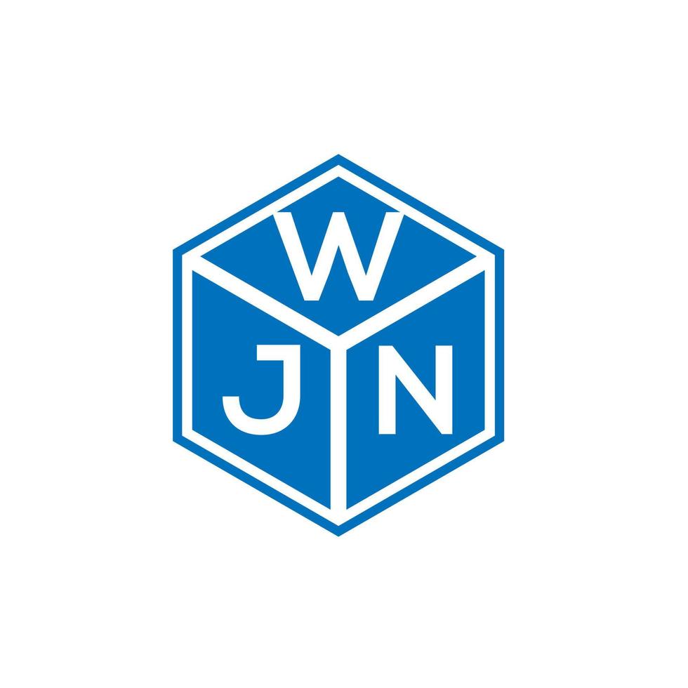 design de logotipo de carta wjn em fundo preto. conceito de logotipo de carta de iniciais criativas wjn. design de letra wjn. vetor