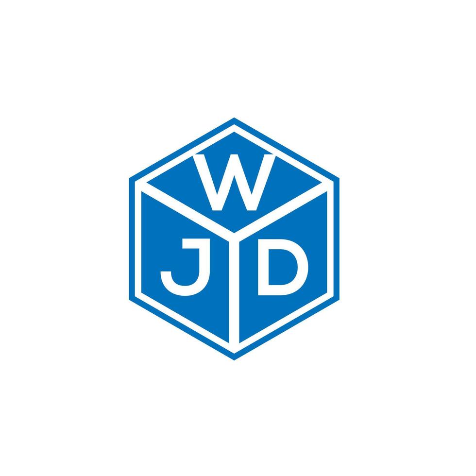 design de logotipo de carta wjd em fundo preto. conceito de logotipo de carta de iniciais criativas wjd. design de letra wjd. vetor