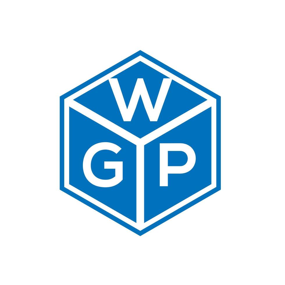 design de logotipo de carta wgp em fundo preto. conceito de logotipo de letra de iniciais criativas wgp. design de letra wgp. vetor