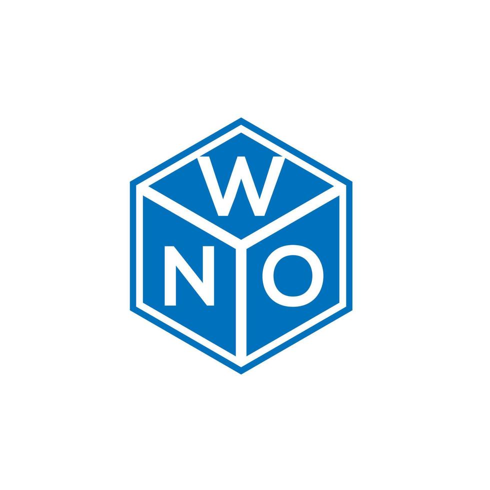 wno design de logotipo de carta em fundo preto. wno conceito de logotipo de letra de iniciais criativas. wno design de letras. vetor