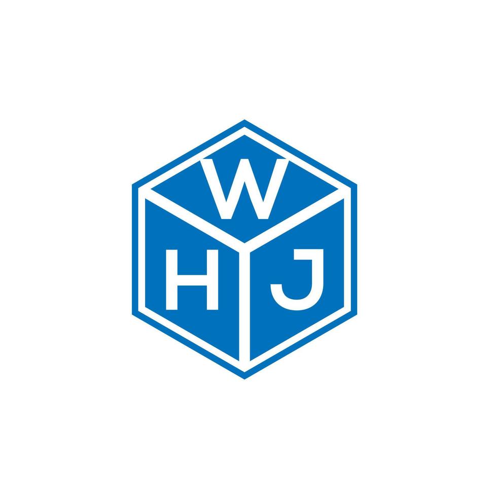 design de logotipo de carta whj em fundo preto. whj conceito de logotipo de letra de iniciais criativas. desenho de letras whj. vetor