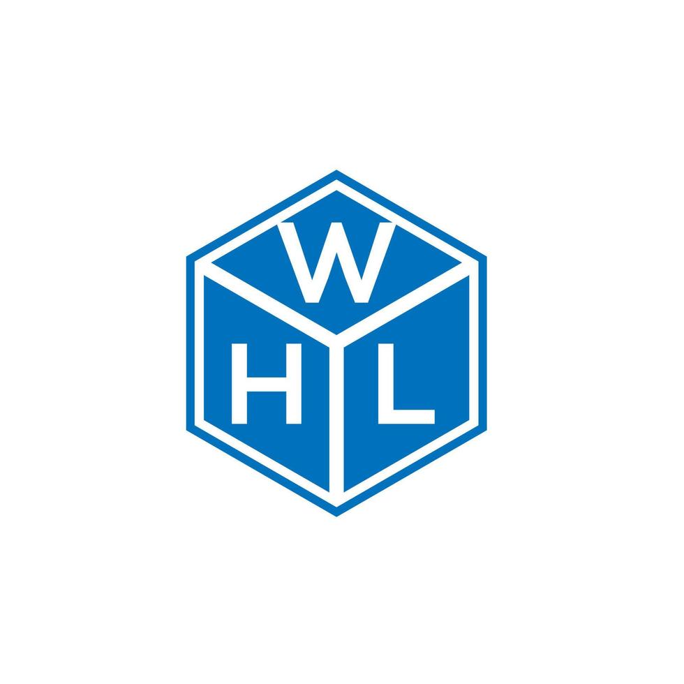 whl carta design de logotipo em fundo preto. whl conceito de logotipo de letra inicial criativa. design de letra whl. vetor