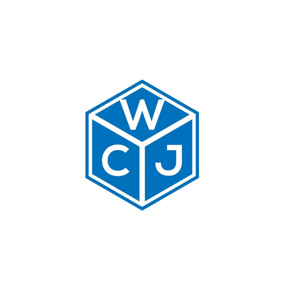 design de logotipo de carta wcj em fundo preto. conceito de logotipo de carta de iniciais criativas wcj. projeto de letra wcj. vetor