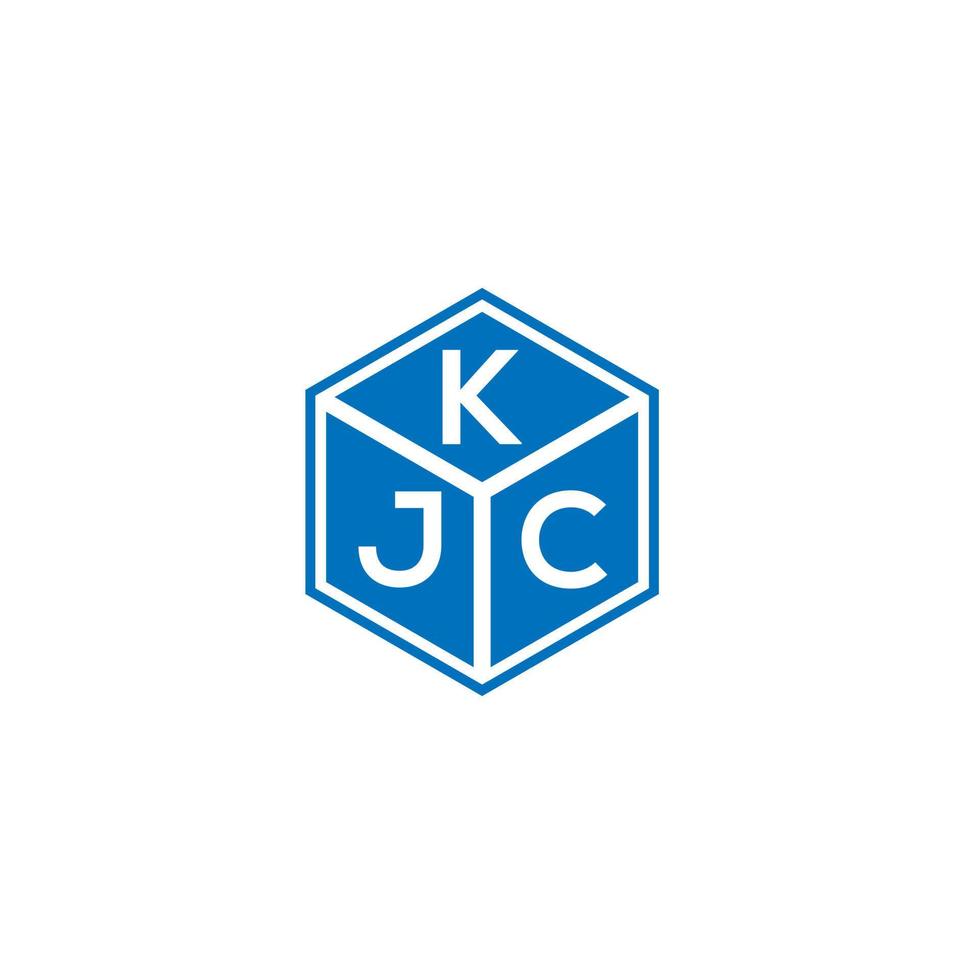 design de logotipo de letra kjc em fundo preto. conceito de logotipo de letra de iniciais criativas kjc. design de letra kjc. vetor