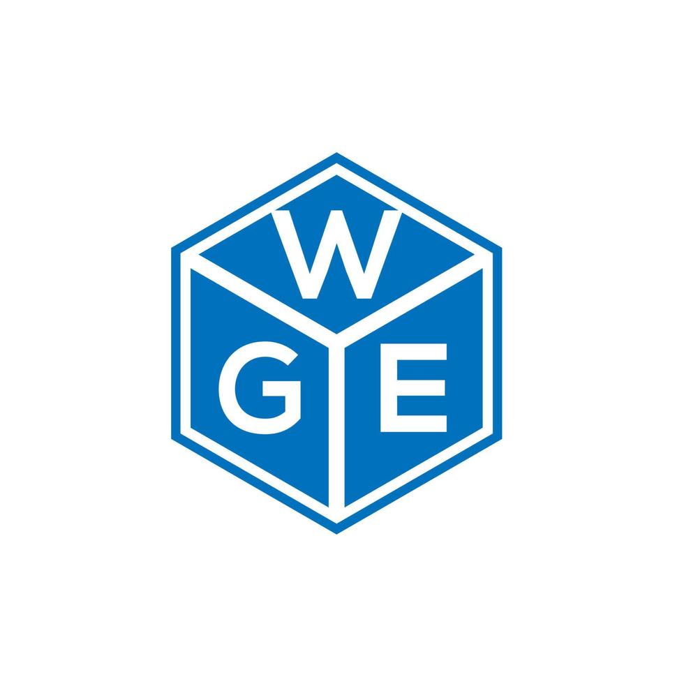 design de logotipo de carta wge em fundo preto. conceito de logotipo de letra de iniciais criativas wge. design de letra wge. vetor