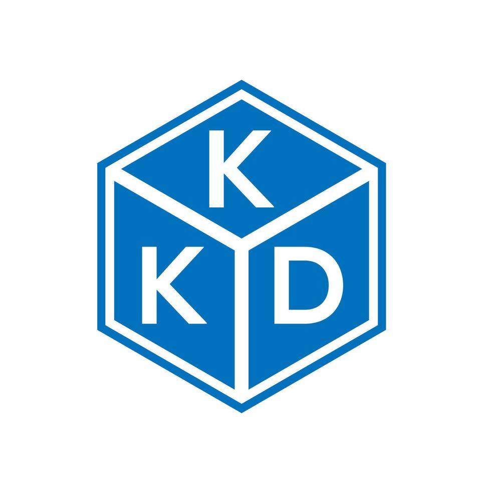 design de logotipo de carta kkd em fundo preto. conceito de logotipo de letra de iniciais criativas kkd. kkd design de letras. vetor