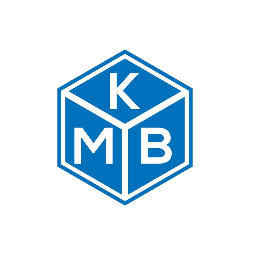 design de logotipo de letra kmb em fundo preto. conceito de logotipo de letra de iniciais criativas kmb. desenho de letra kmb. vetor