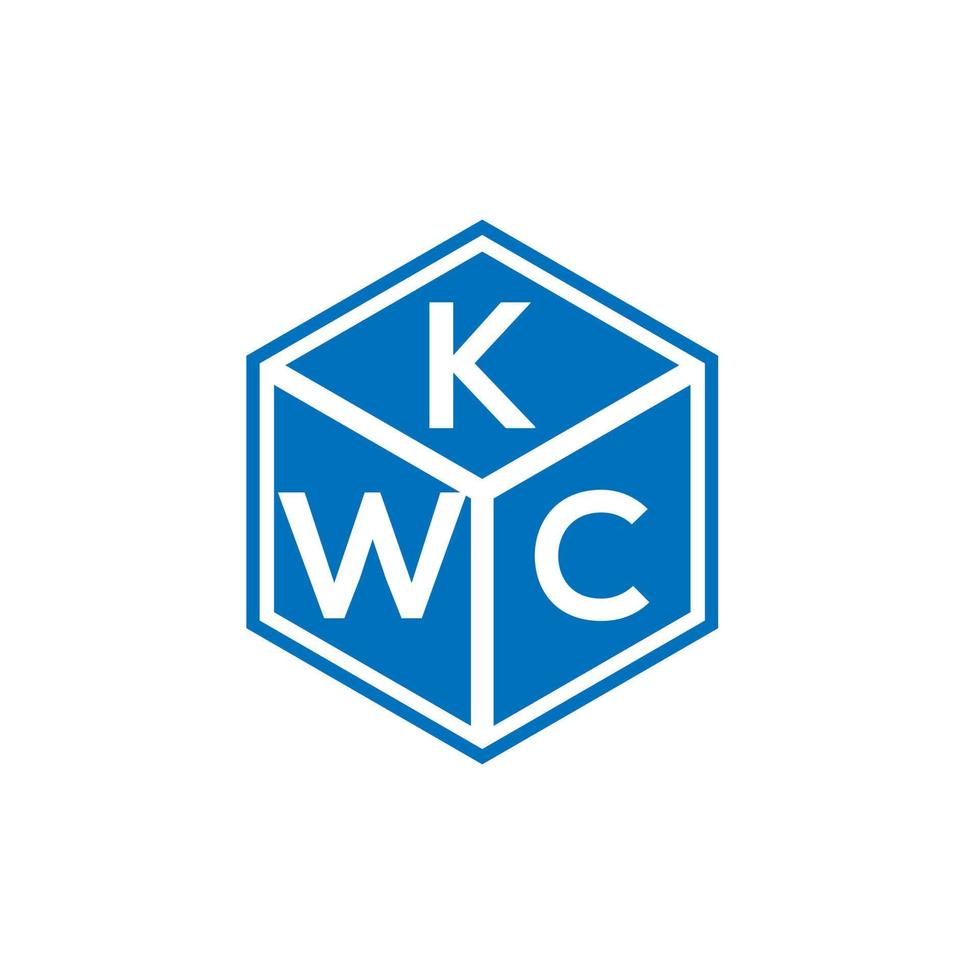 design de logotipo de letra kwc em fundo preto. conceito de logotipo de letra de iniciais criativas kwc. design de letra kwc. vetor