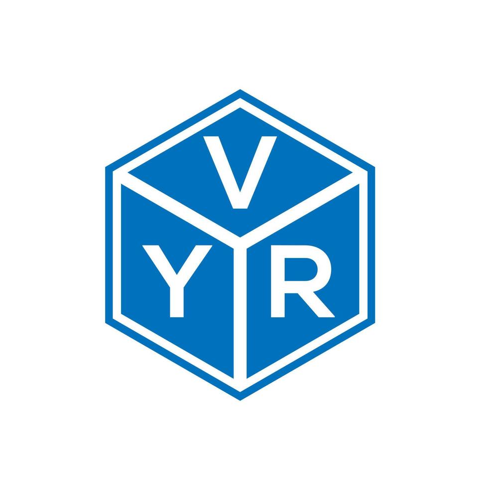 design de logotipo de carta vyr em fundo preto. conceito de logotipo de letra de iniciais criativas vyr. design de letra vyr. vetor