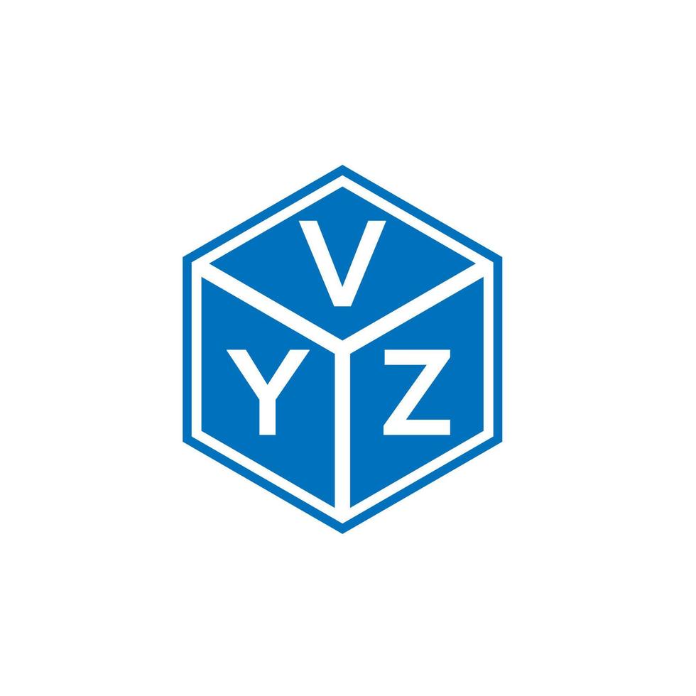 design de logotipo de carta vyz em fundo preto. conceito de logotipo de letra de iniciais criativas vyz. design de letras vyz. vetor