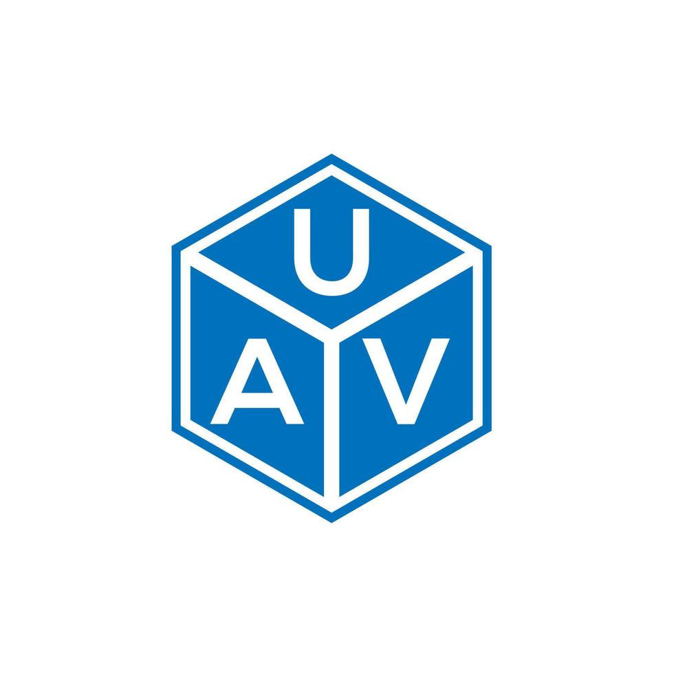 design de logotipo de letra uav em fundo preto. conceito de logotipo de letra de iniciais criativas uav. design de letra uav. vetor