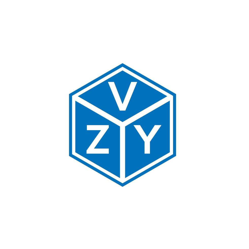 design de logotipo de carta vzy em fundo preto. conceito de logotipo de letra de iniciais criativas vzy. design de letra vzy. vetor