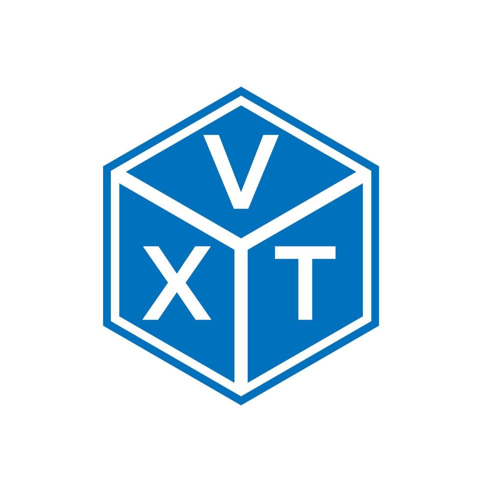 design de logotipo de carta vxt em fundo preto. conceito de logotipo de letra de iniciais criativas vxt. design de letra vxt. vetor