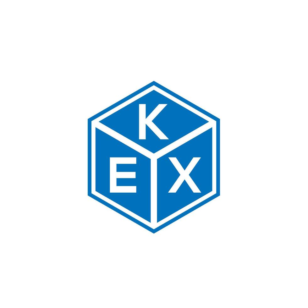 design de logotipo de carta kex em fundo preto. conceito de logotipo de letra de iniciais criativas kex. design de letra kex. vetor