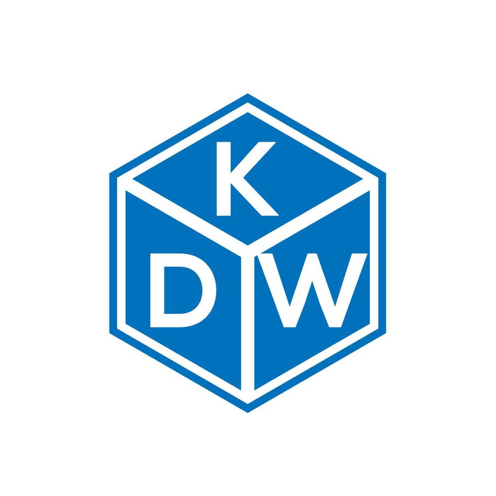 design de logotipo de letra kdw em fundo preto. conceito de logotipo de letra de iniciais criativas kdw. design de letra kdw. vetor