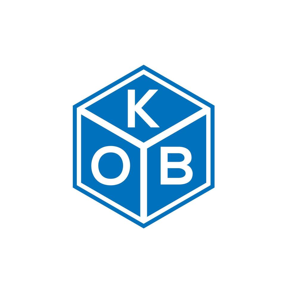 kob carta logotipo design em fundo preto. conceito de logotipo de letra de iniciais criativas kob. design de letra kob. vetor