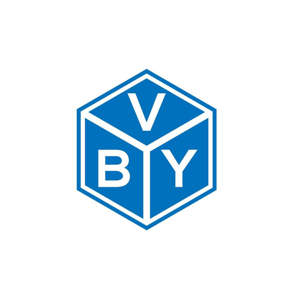 design de logotipo de carta vby em fundo preto. conceito de logotipo de letra de iniciais criativas vby. vby design de letras. vetor