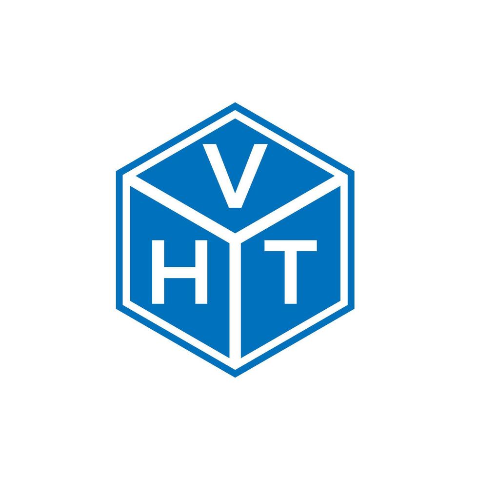 design de logotipo de carta vht em fundo preto. conceito de logotipo de letra de iniciais criativas vht. design de letra vht. vetor