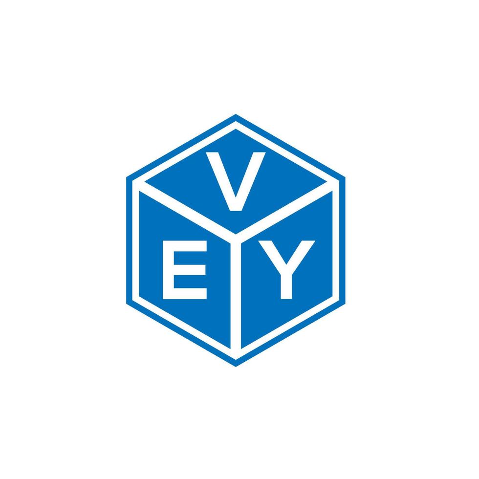 design de logotipo de carta vey em fundo preto. conceito de logotipo de letra de iniciais muito criativo. muito design de letras. vetor