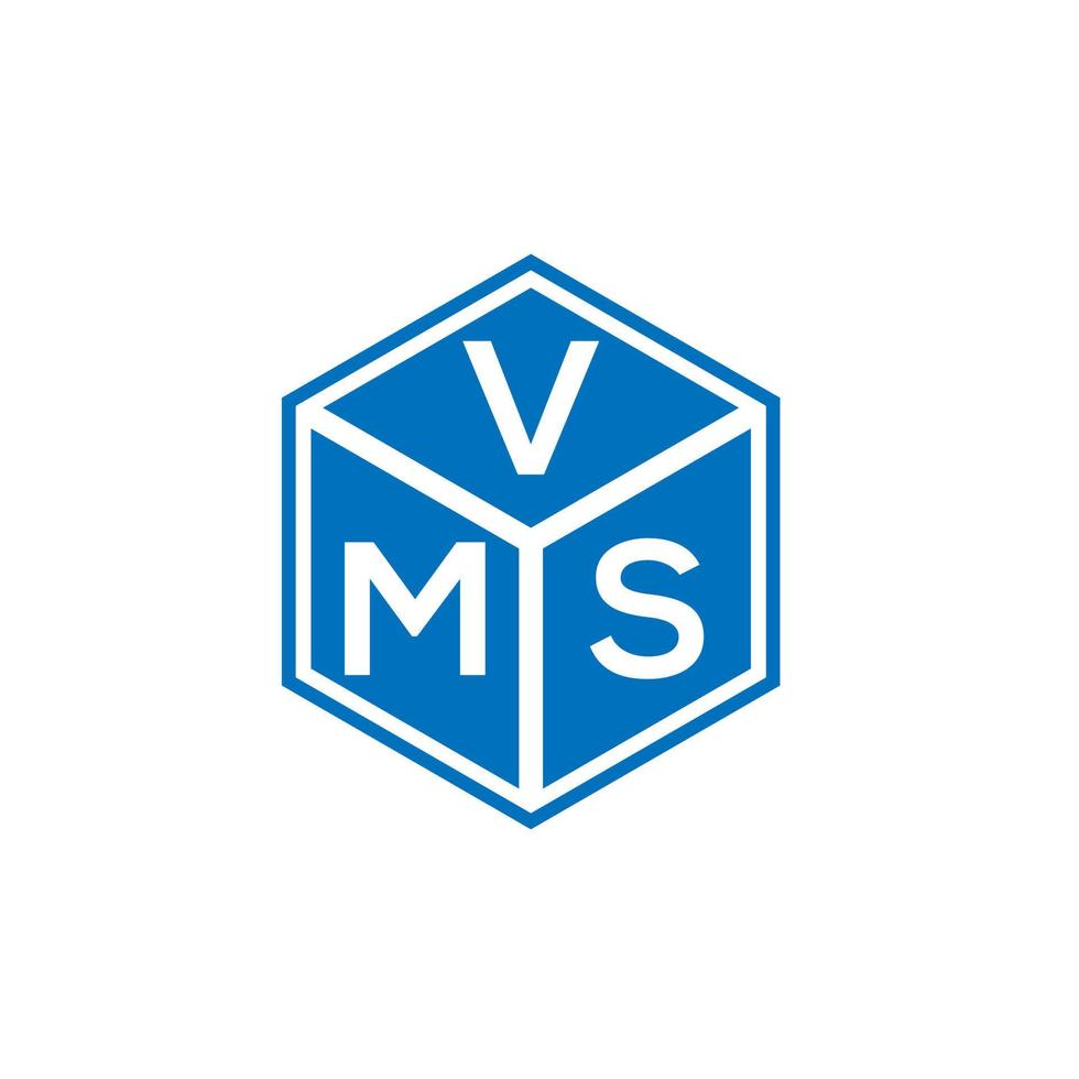design de logotipo de carta vms em fundo preto. conceito de logotipo de letra de iniciais criativas vms. design de letra vms. vetor