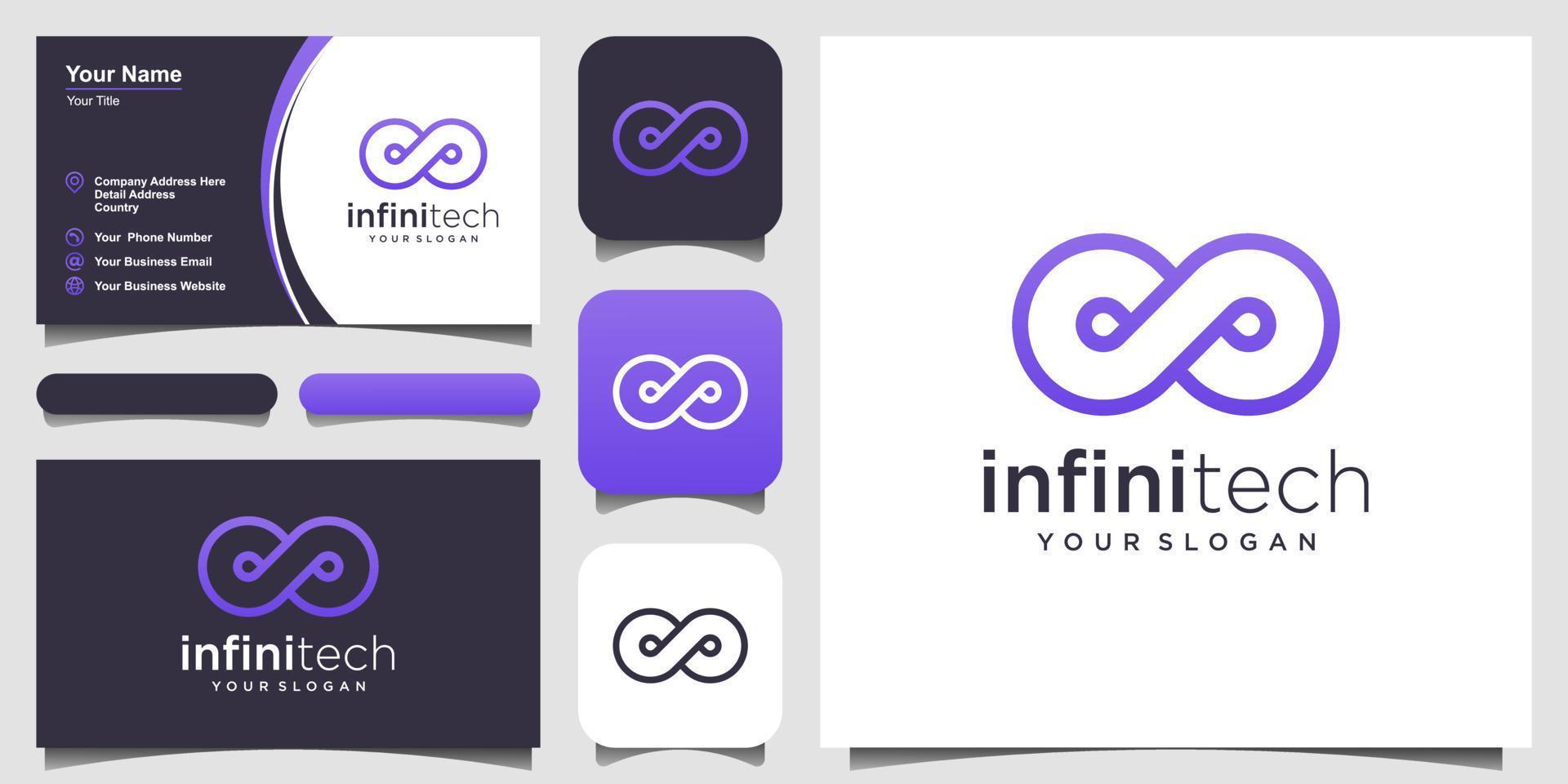 modelo de vetor de logotipo infinito com estilo de arte de linha. e design de cartão de visita