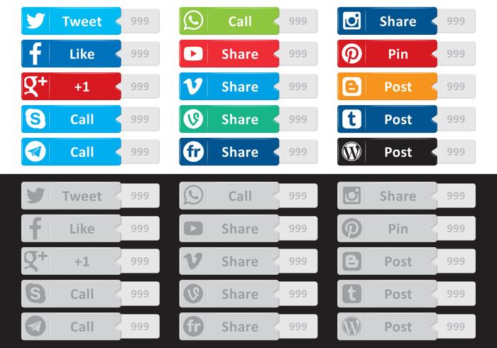 Vetores de Social Media Buttton