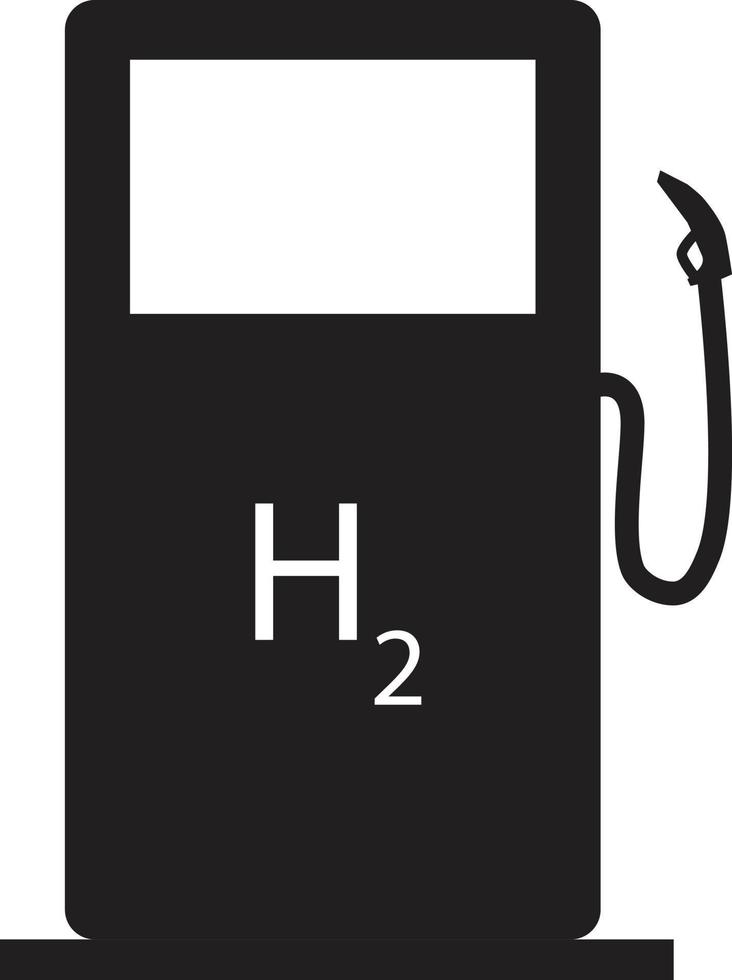 ícone de posto de gasolina de hidrogênio em fundo branco. estilo plano. ícone da bomba de hidrogênio para o design do seu site, logotipo, aplicativo, interface do usuário. símbolo da estação h2. sinal de bomba de hidrogênio. vetor