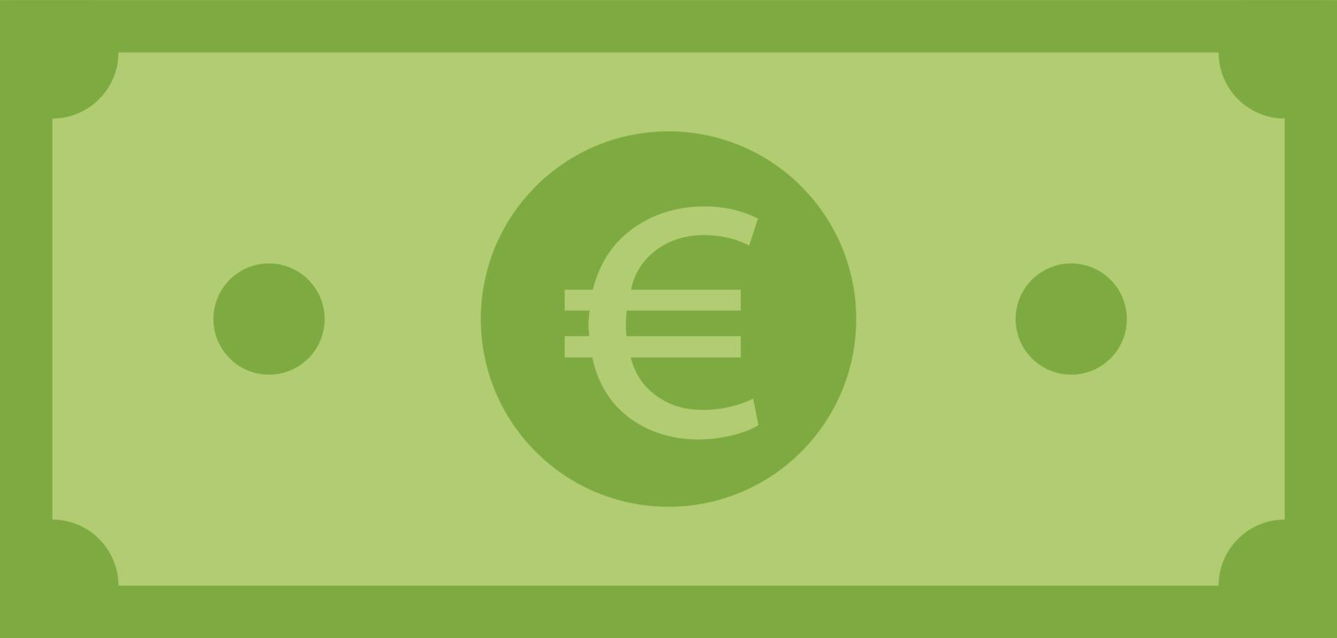 ícone do euro em fundo branco. símbolo verde do euro. sinal de ícone de vetor euro.