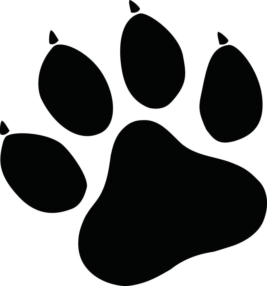 ícone de impressão da pata em fundo branco. estilo plano. cão, gato, símbolo de pata de cerveja. sinal de impressão de pata de animal preto. a pata imprime o logotipo. vetor
