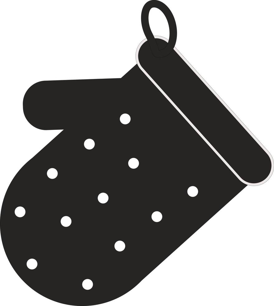 ícone de luva de forno preto. ícone de luva de forno. símbolo de luva de cozinha. sinal de pegador de cozinha. vetor