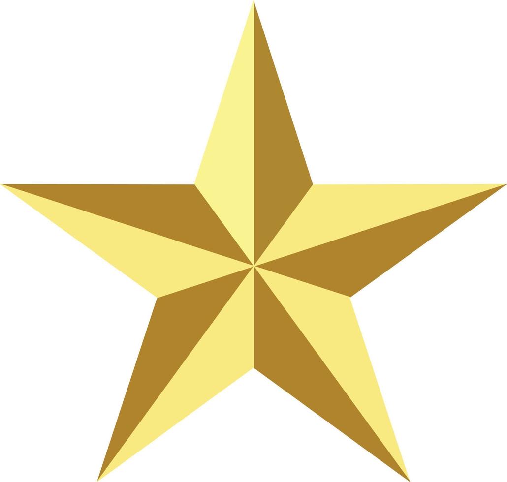 ícone de estrela de ouro sobre fundo branco. símbolo elegante estrela de ouro. signo de natal dourado. vetor