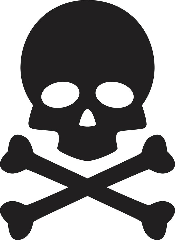 ícone de caveira e ossos cruzados. ícone de design do crânio. símbolo de perigo. sinal de veneno. vetor
