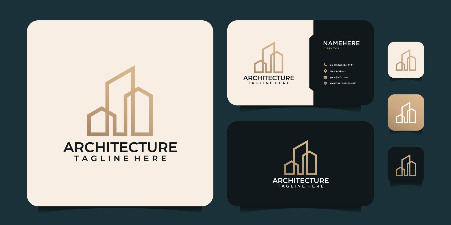 construir arquitetura propriedade investimento imobiliário design de logotipo vetor