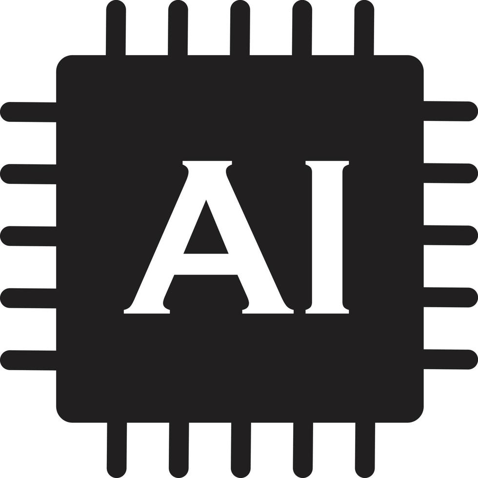 ícone de inteligência artificial em fundo branco. estilo plano. ícone de inteligência artificial. símbolo do logotipo ai. vetor