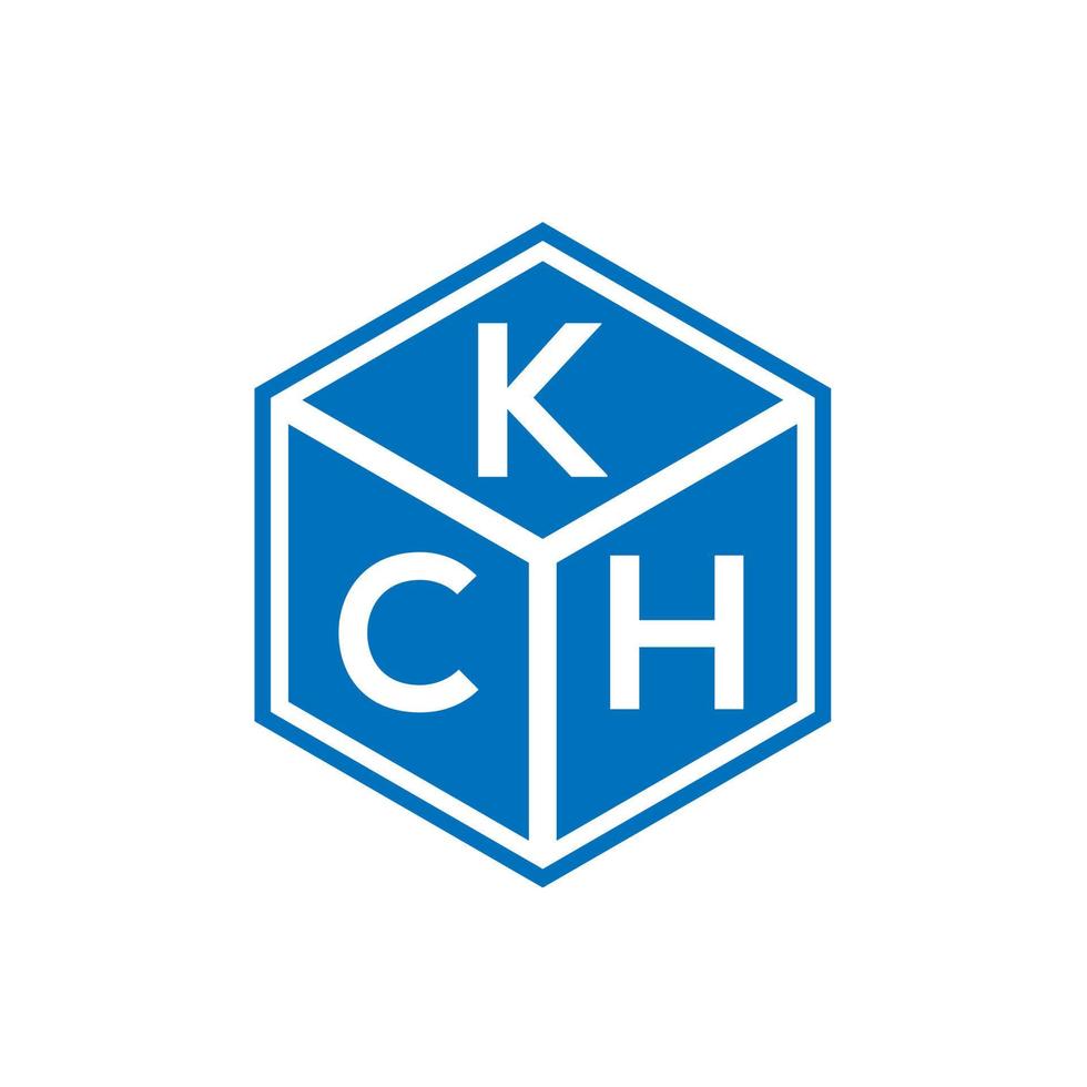 design de logotipo de letra kch em fundo preto. conceito de logotipo de letra de iniciais criativas kch. design de letra kch. vetor