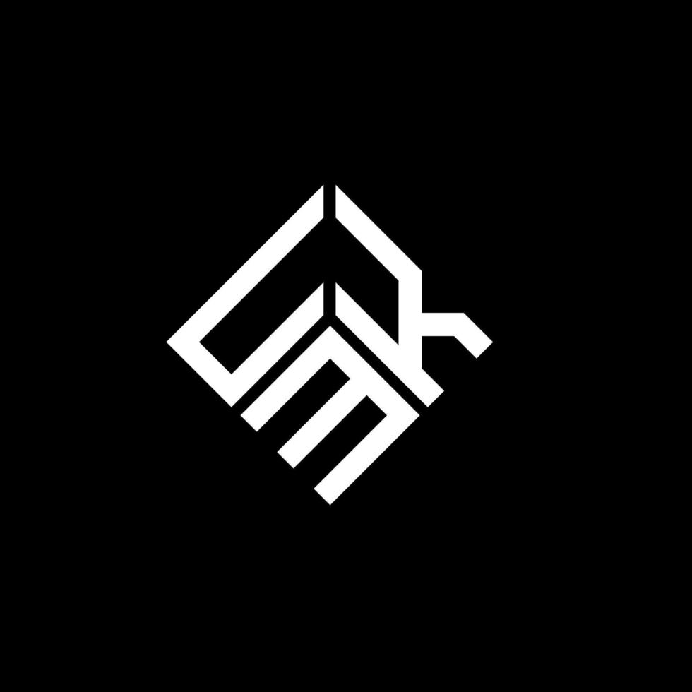 design de logotipo de carta umk em fundo preto. umk conceito de logotipo de letra de iniciais criativas. design de letra umk. vetor
