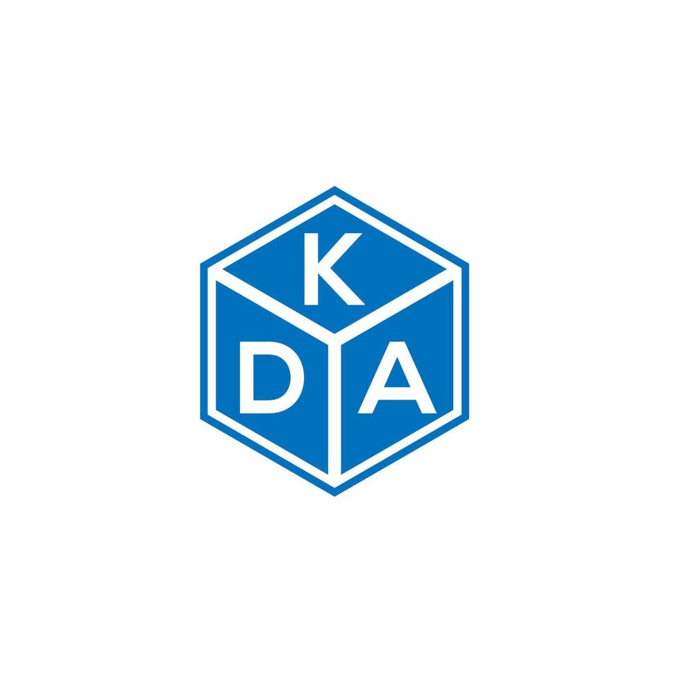 design de logotipo de letra kda em fundo preto. conceito de logotipo de letra de iniciais criativas kda. design de letra kda. vetor