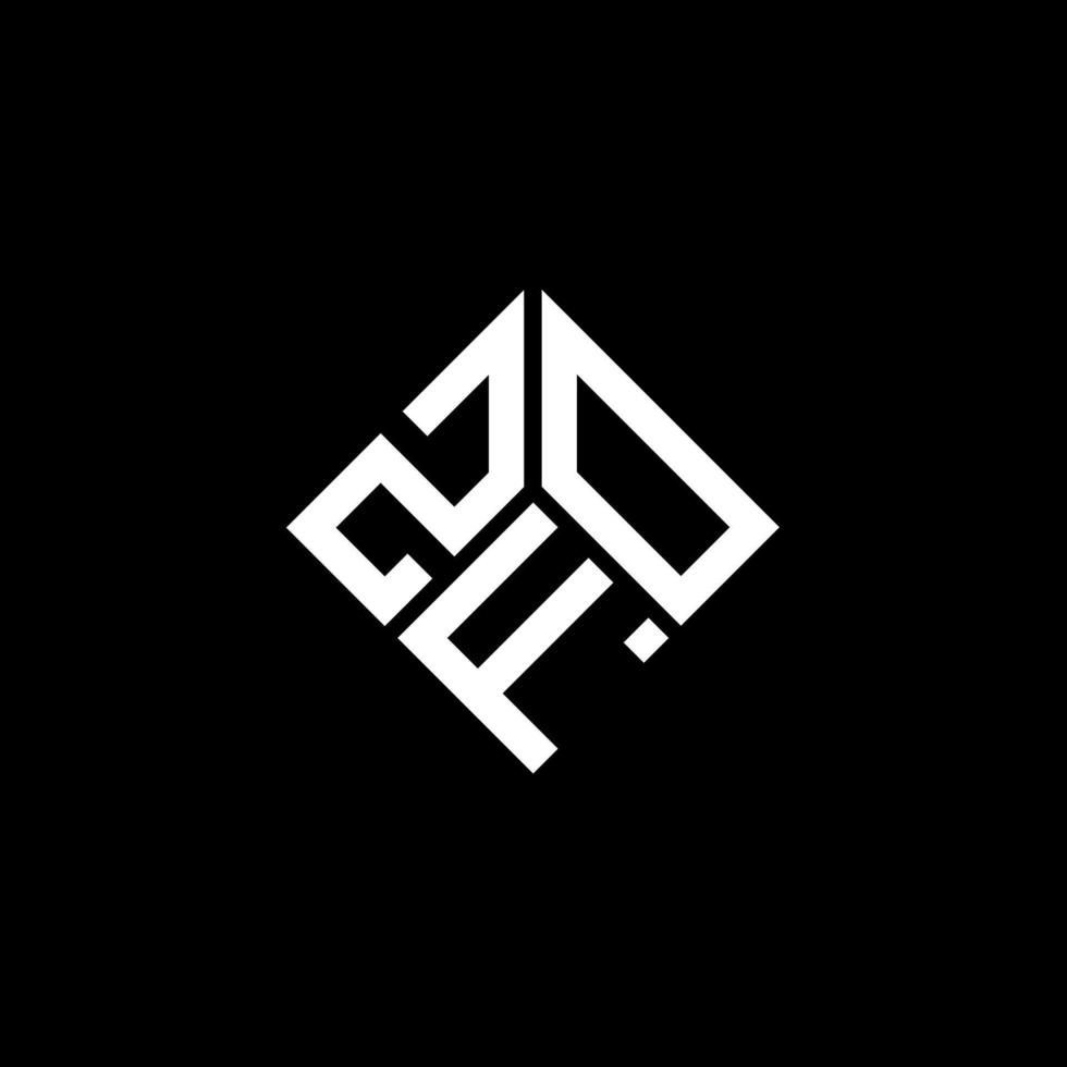 design de logotipo de carta zfo em fundo preto. conceito de logotipo de letra de iniciais criativas zfo. design de letra zfo. vetor