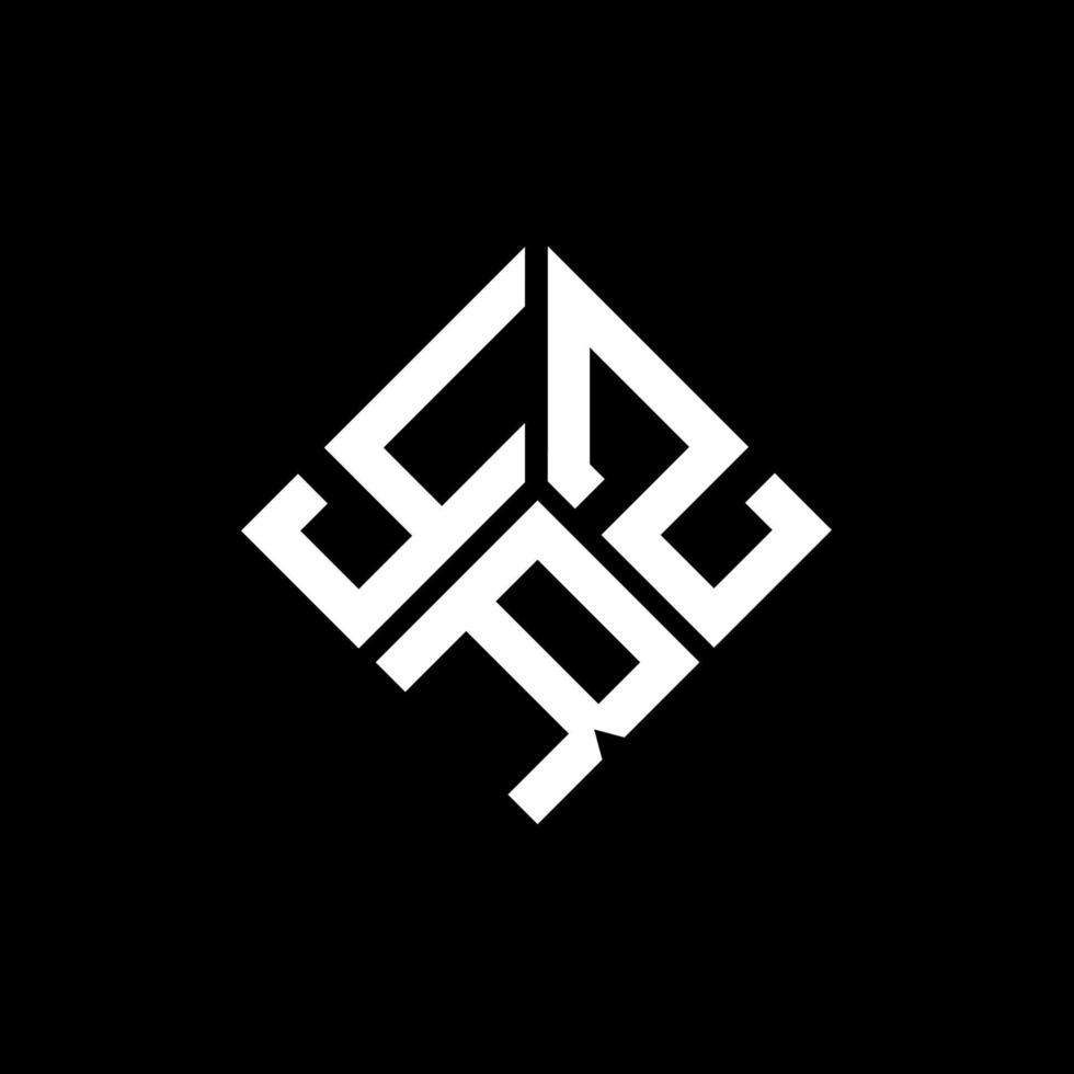 design de logotipo de carta yrz em fundo preto. conceito de logotipo de letra de iniciais criativas yrz. design de letra yrz. vetor