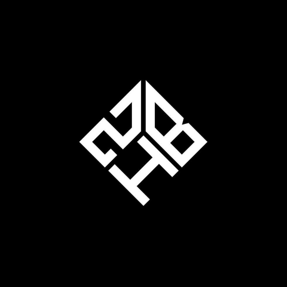 design de logotipo de carta zhb em fundo preto. conceito de logotipo de letra de iniciais criativas zhb. design de letra zhb. vetor