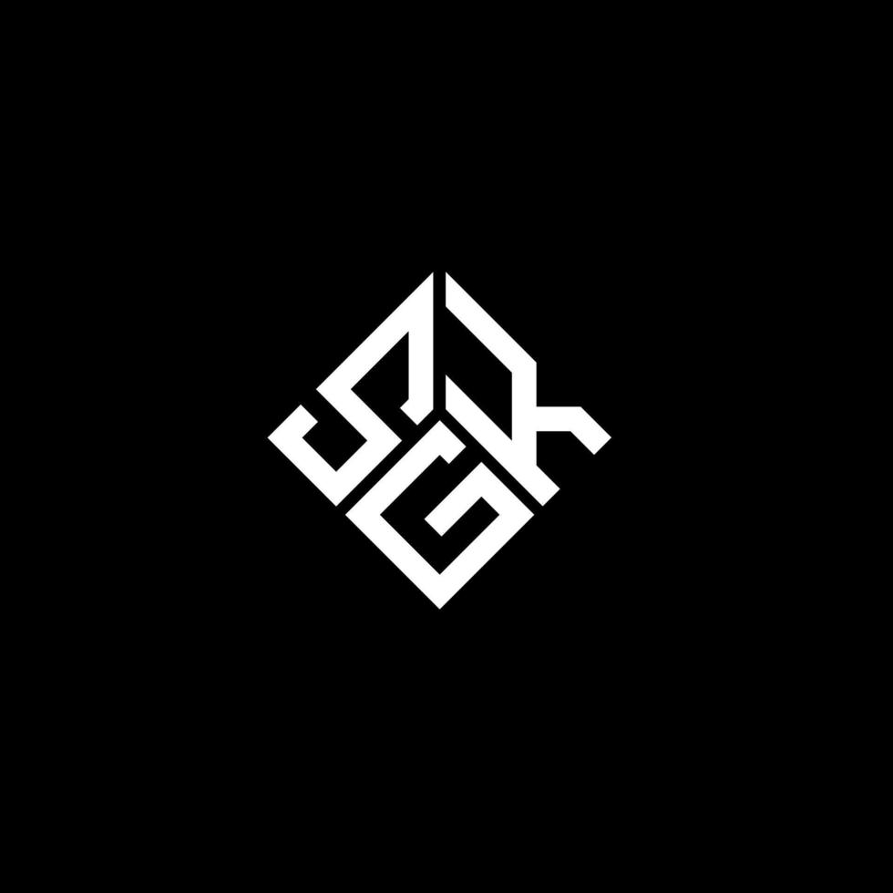design de logotipo de carta sgk em fundo preto. conceito de logotipo de letra de iniciais criativas sgk. design de letra sgk. vetor