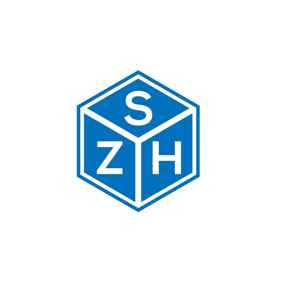 design de logotipo de carta szh em fundo preto. conceito de logotipo de letra de iniciais criativas szh. design de letra szh. vetor