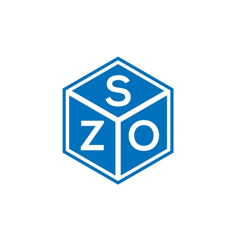 design de logotipo de carta szo em fundo preto. conceito de logotipo de letra de iniciais criativas szo. design de letra szo. vetor