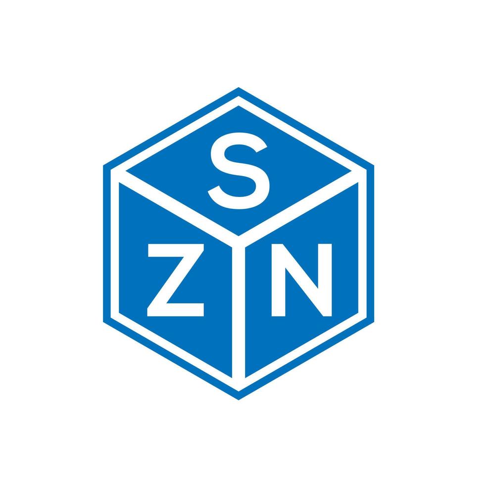 design de logotipo de carta szn em fundo preto. conceito de logotipo de letra de iniciais criativas szn. design de letra szn. vetor