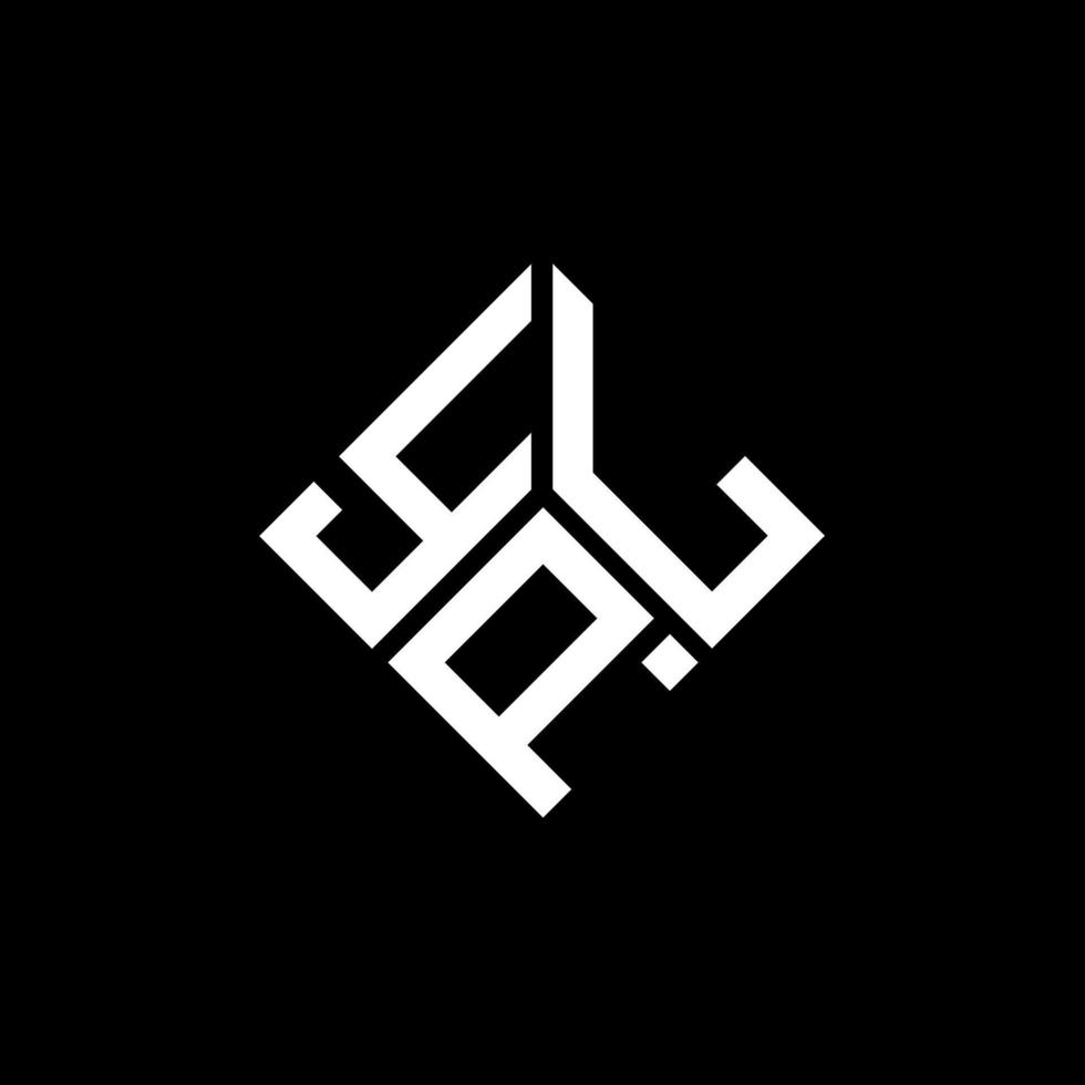 design de logotipo de carta ypl em fundo preto. conceito de logotipo de letra de iniciais criativas ypl. design de letra ypl. vetor