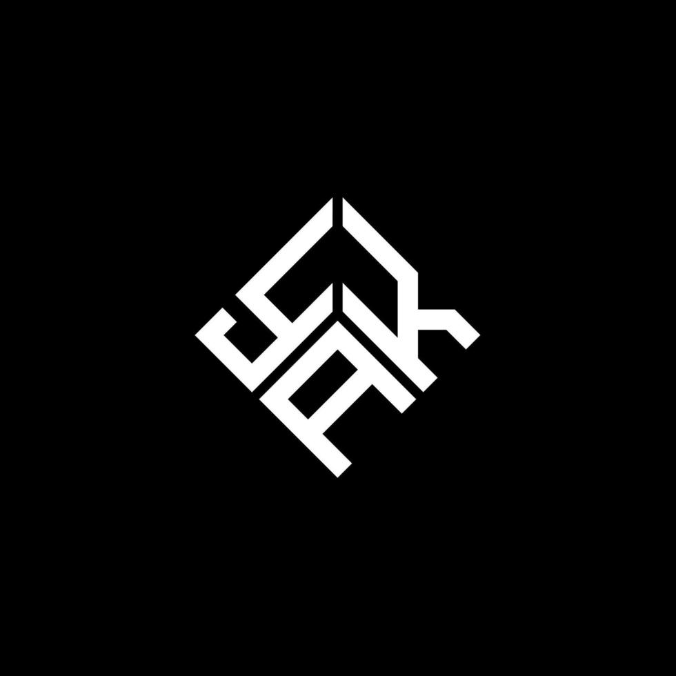 design de logotipo de carta de iaque em fundo preto. conceito de logotipo de letra de iniciais criativas de iaque. design de letra de iaque. vetor