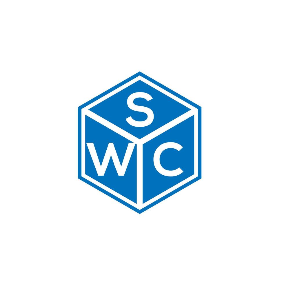 design de logotipo de carta swc em fundo preto. conceito de logotipo de letra de iniciais criativas swc. design de letra swc. vetor