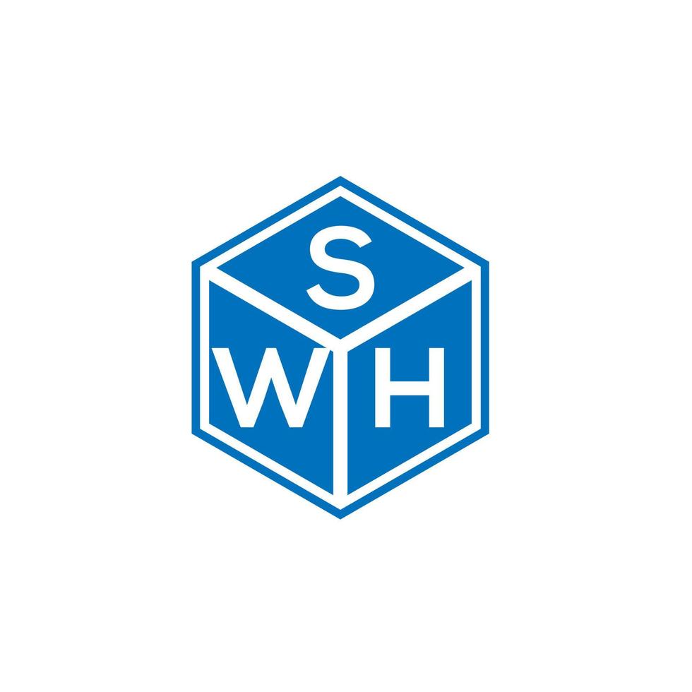 design de logotipo de carta swh em fundo preto. swh conceito de logotipo de letra de iniciais criativas. design de letra swh. vetor