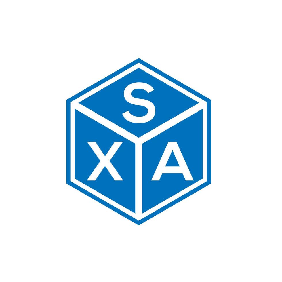 design de logotipo de carta sxa em fundo preto. conceito de logotipo de letra de iniciais criativas sxa. design de letra sxa. vetor